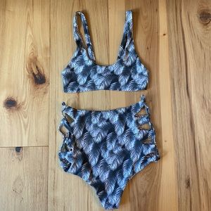 Acacia Swimwear High Waisted Bikini Set Size S/M